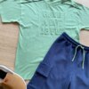fernandaramoskids com br Conjunto Masculino Infantil Camiseta Verde e Bermuda Azul Marinho1