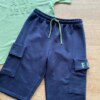 fernandaramoskids com br Conjunto Masculino Infantil Camiseta Verde e Bermuda Azul Marinho2