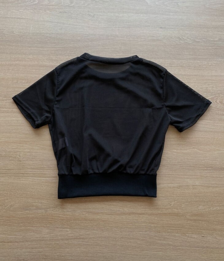 fernandaramoskids com br Cropped Infantil Feminino Tule Preto com Transparência2