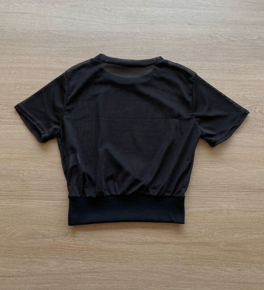 fernandaramoskids com br Cropped Infantil Feminino Tule Preto com Transparência2