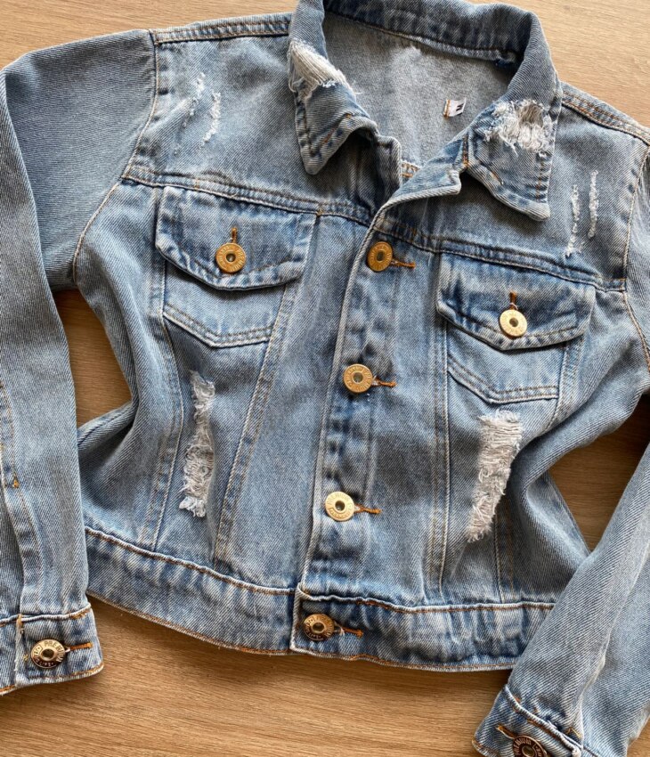 fernandaramoskids com br Jaqueta Infantil Feminina Jeans com Detalhe em Destroyed1