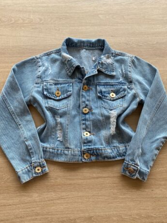 Jaqueta Infantil Feminina Jeans com Detalhe em Destroyed Fernanda Ramos Kids