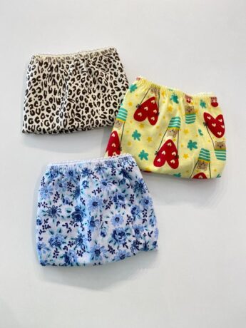 Kit 3 Calcinhas Infantil Feminina de Algodão Estampadas Fernanda Ramos Kids