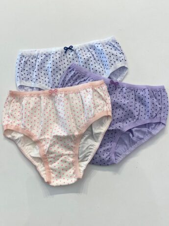 fernandaramoskids com br Kit 3 Calcinhas Infantil Feminina em Algodão Bolinhas1