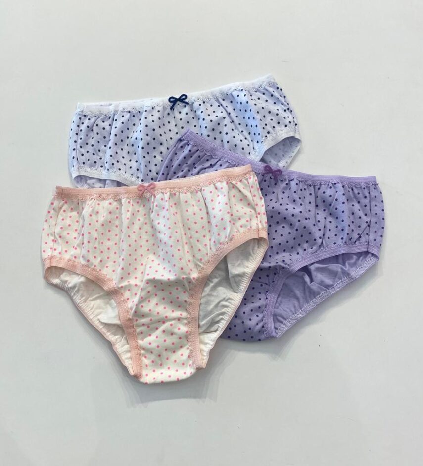 fernandaramoskids com br Kit 3 Calcinhas Infantil Feminina em Algodão Bolinhas1