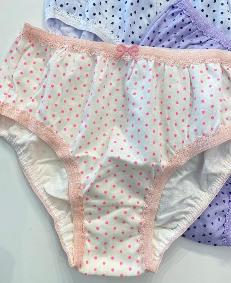fernandaramoskids com br Kit 3 Calcinhas Infantil Feminina em Algodão Bolinhas2
