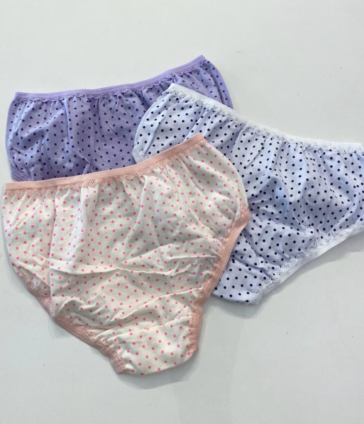 fernandaramoskids com br Kit 3 Calcinhas Infantil Feminina em Algodão Bolinhas5