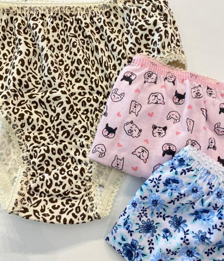fernandaramoskids com br Kit 3 Calcinhas Infantil Feminina em Algodão Estampadas1