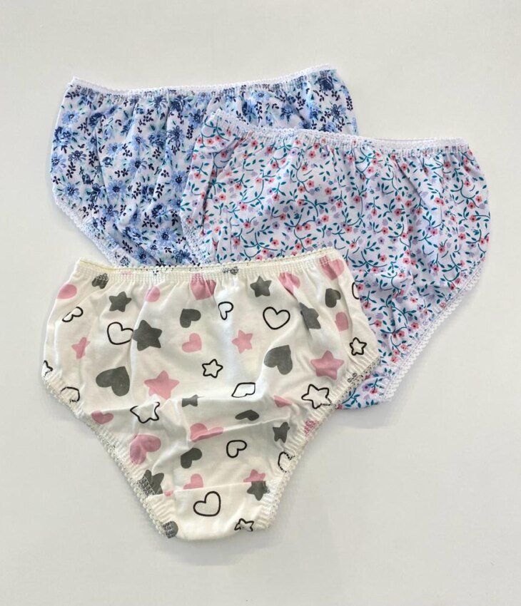 fernandaramoskids com br Kit 3 Calcinhas Infantil Feminina Estampadas em Algodão4