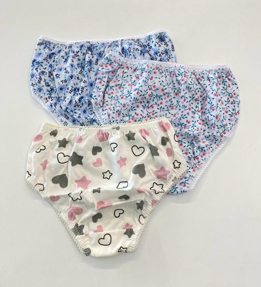 fernandaramoskids com br Kit 3 Calcinhas Infantil Feminina Estampadas em Algodão4