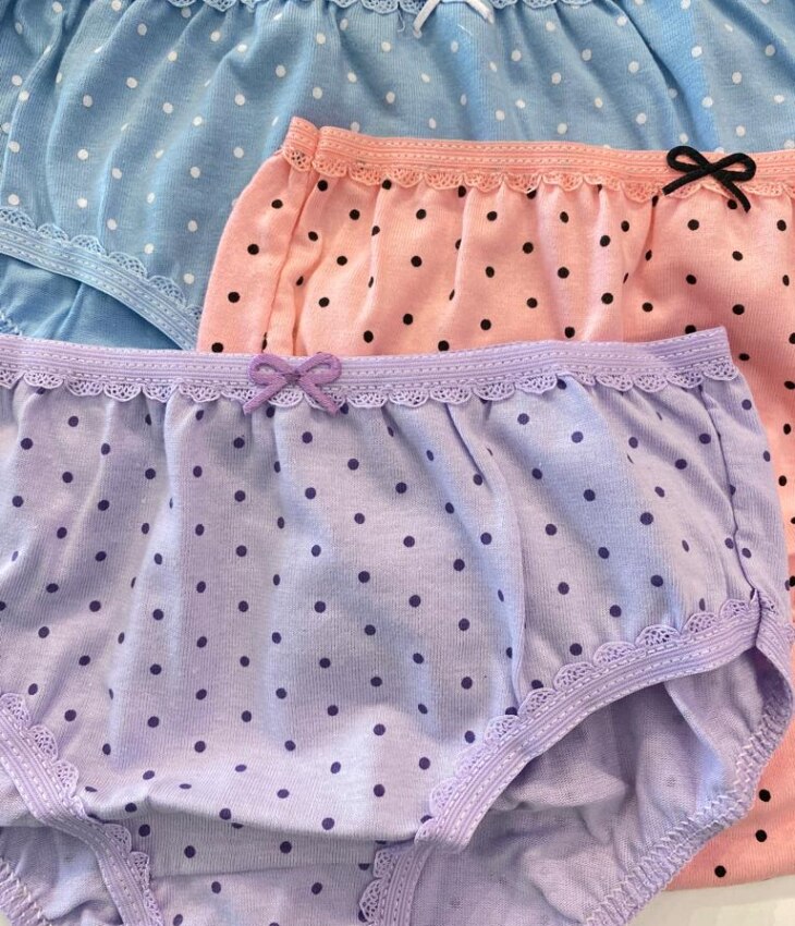 fernandaramoskids com br Kit 3 Calcinhas Infantil Feminina Poá em Algodão4