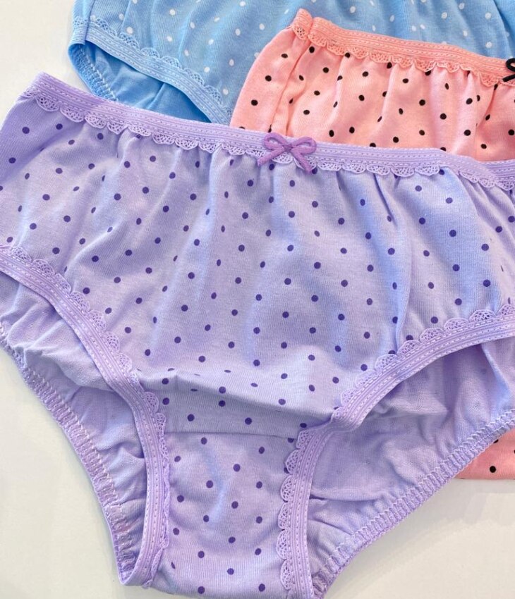 fernandaramoskids com br Kit 3 Calcinhas Infantil Feminina Poá em Algodão5