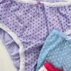 fernandaramoskids com br Kit 3 Calcinhas Infantil Feminina Poá Lilás, Azul e Branca1