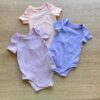 Kit Body Infantil Feminino Lilás Estampado, Listrado e Salmão Fernanda Ramos Kids