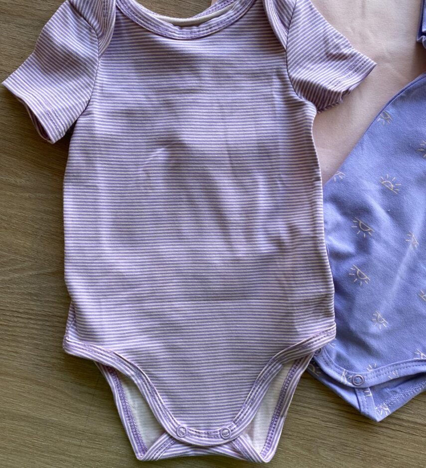 fernandaramoskids com br Kit Body Infantil Feminino Lilás Estampado, Listrado e Salmão2