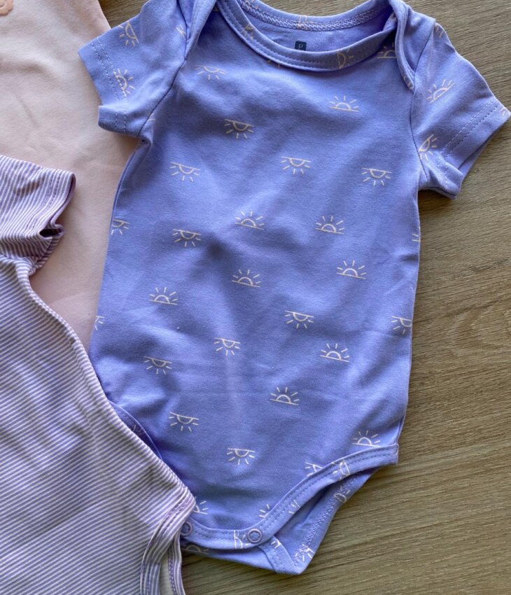 fernandaramoskids com br Kit Body Infantil Feminino Lilás Estampado, Listrado e Salmão3