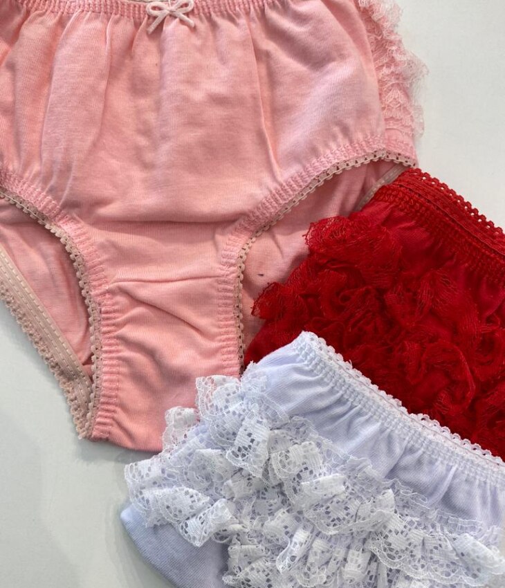 fernandaramoskids com br Kit Calcinha Infantil Feminina com Detalhe em Renda2