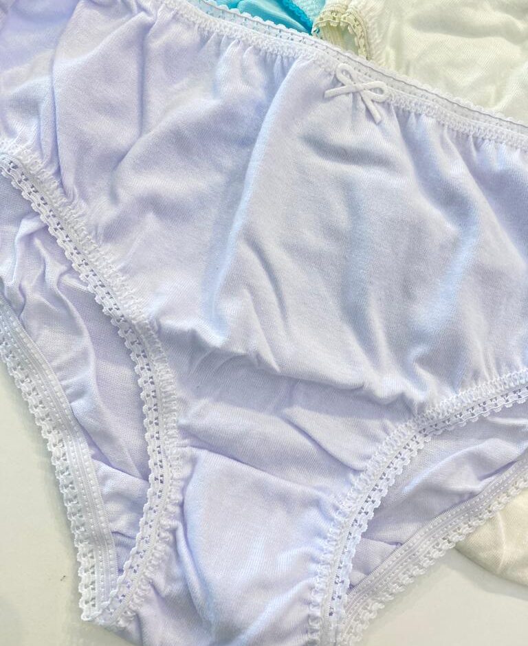 fernandaramoskids com br Kit Calcinha Infantil Feminina de Algodão Azul, Off White e Branca5