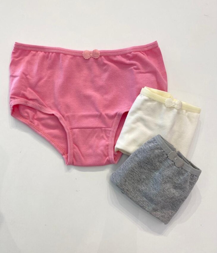 Kit Calcinha Infantil Feminina de Algodão com Elastano Coloridas Fernanda Ramos Kids