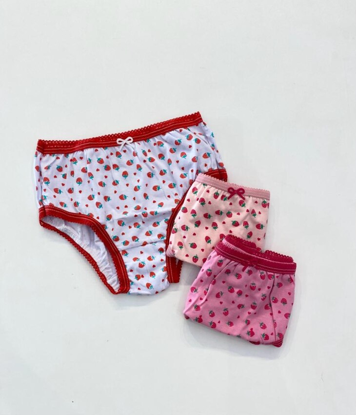 Kit Calcinha Infantil Feminina Estampada com Lacinho Fernanda Ramos Kids
