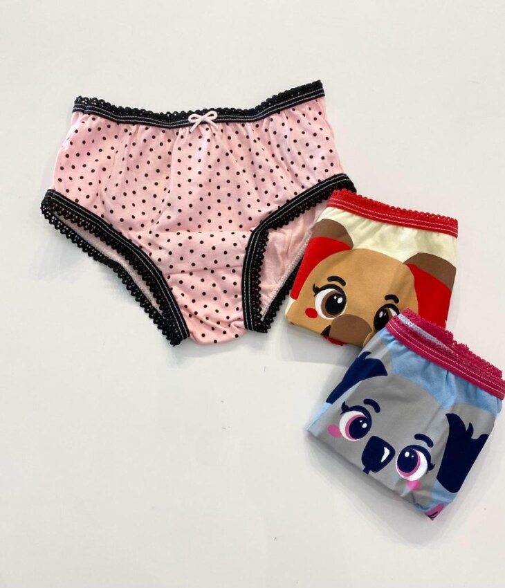 fernandaramoskids com br Kit Calcinha Infantil Feminina Estampada de Bolinhas4