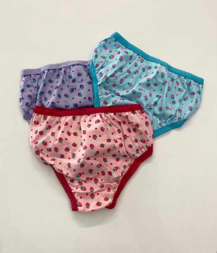 fernandaramoskids com br Kit Calcinha Infantil Feminina Estampada Lilás, Azul e Rosa7