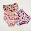 fernandaramoskids com br Kit Calcinha Infantil Feminina Estampada Salmão, Branca e Rosa2