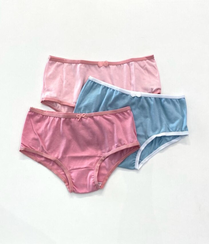 fernandaramoskids com br Kit Calcinha Infantil Feminina Rosa e Azul com Lacinho2