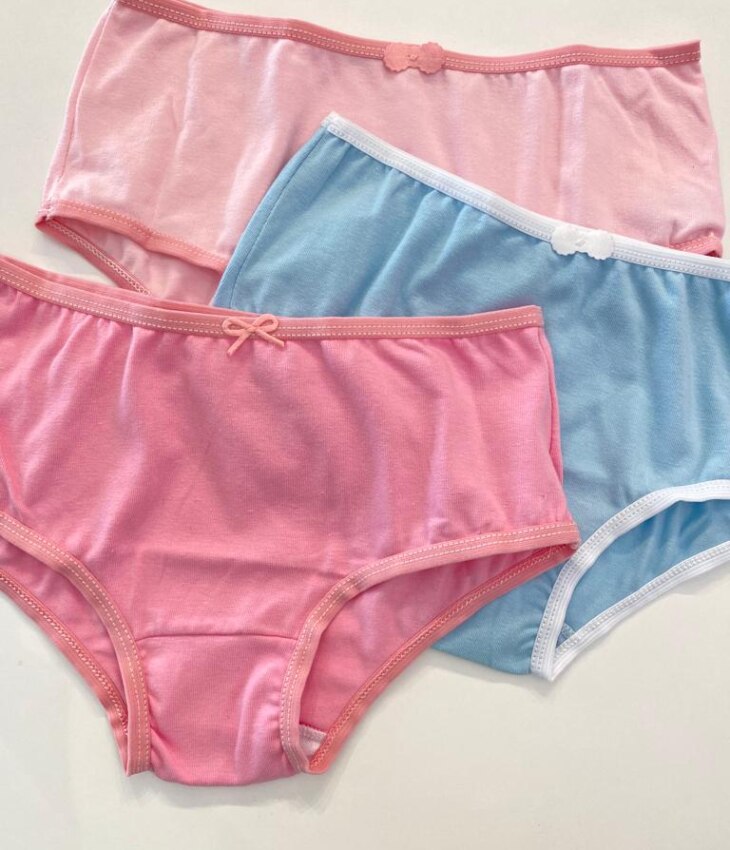 fernandaramoskids com br Kit Calcinha Infantil Feminina Rosa e Azul com Lacinho3