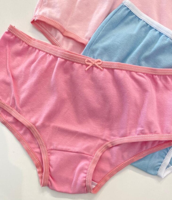fernandaramoskids com br Kit Calcinha Infantil Feminina Rosa e Azul com Lacinho4