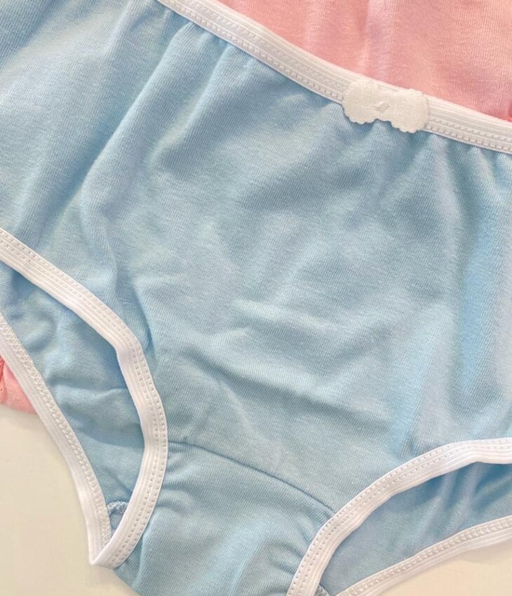 fernandaramoskids com br Kit Calcinha Infantil Feminina Rosa e Azul com Lacinho5