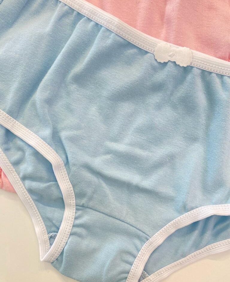 fernandaramoskids com br Kit Calcinha Infantil Feminina Rosa e Azul com Lacinho5