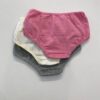 fernandaramoskids com br Kit Calcinha Infantil Feminina Rosa, Off White e Cinza com Lacinho4