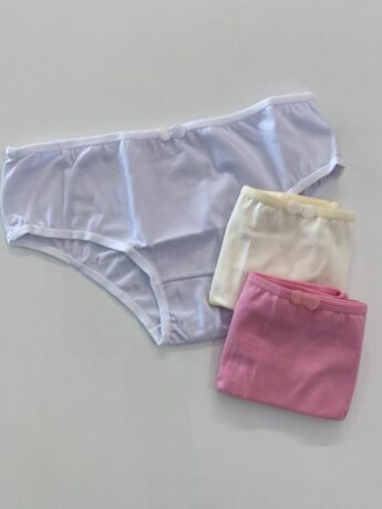 Kit com 3 Calcinhas Infantil Feminina Coloridas Fernanda Ramos Kids