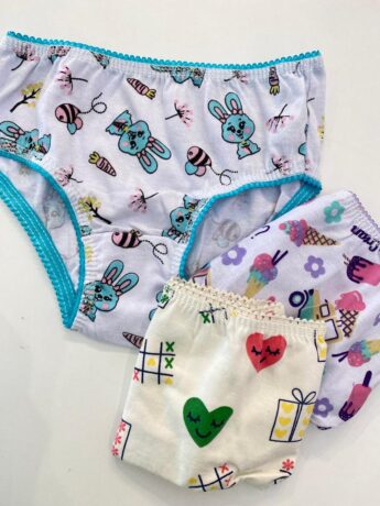 fernandaramoskids com br Kit com 3 Calcinhas Infantil Feminina Estampadas1