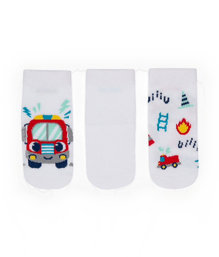 Kit Meia Infantil Masculina Tripack Bombeiro Fernanda Ramos Kids