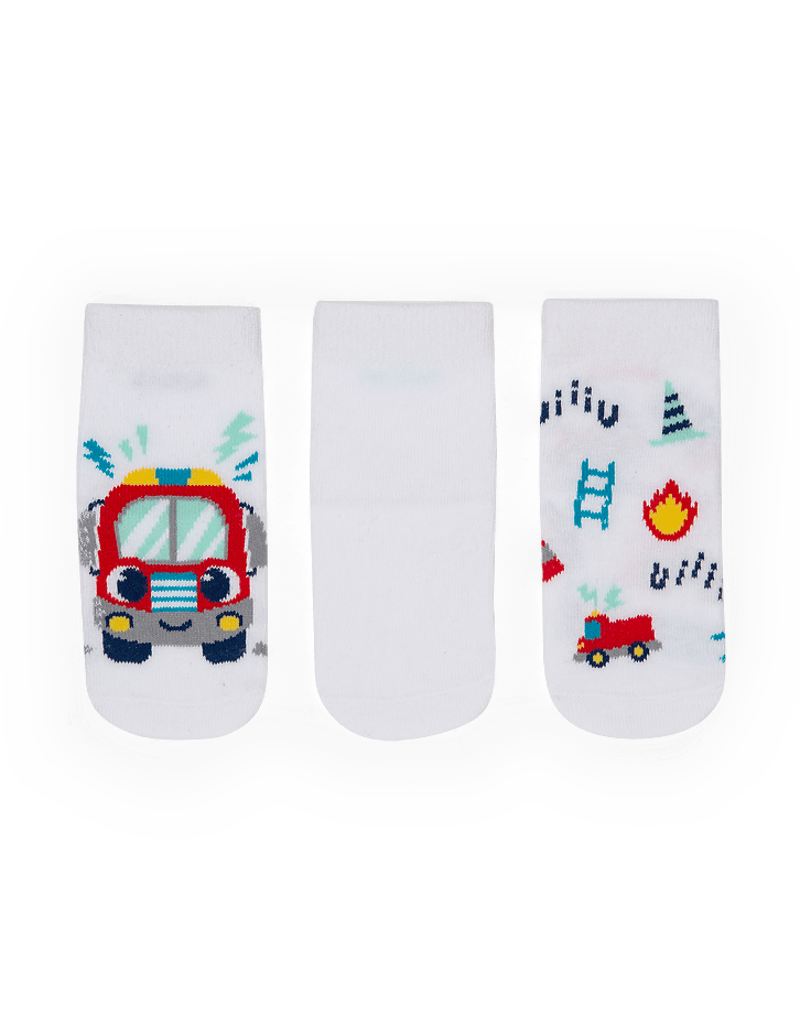 Kit Meia Infantil Masculina Tripack Bombeiro Fernanda Ramos Kids