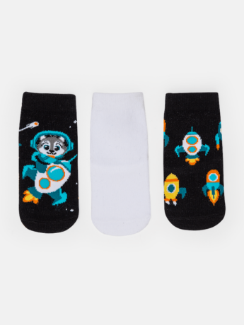 Kit Meia Infantil Masculina Tripack Foguete Fernanda Ramos Kids