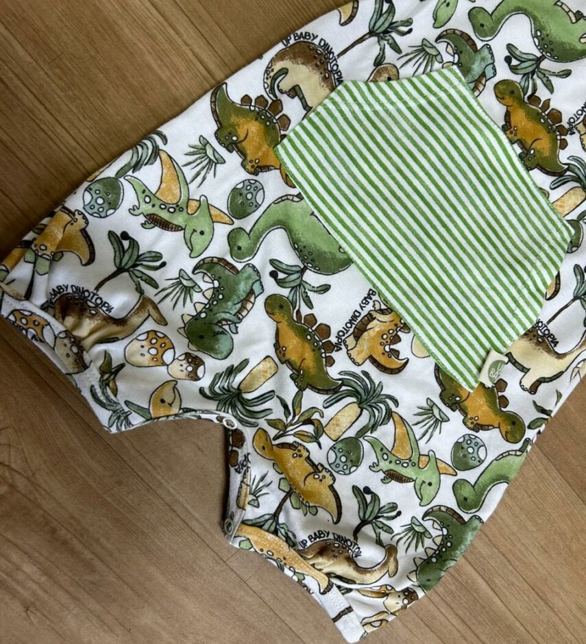 fernandaramoskids com br Macaquinho Infantil Masculino Dinossauros com Bolso Listrado2