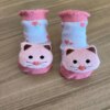 fernandaramoskids com br Meia Infantil Feminina Antiderrapante Branca com Gatinha Rosa1