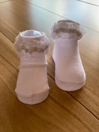 fernandaramoskids com br Meia Infantil Feminina Branca com Detalhe em Renda1