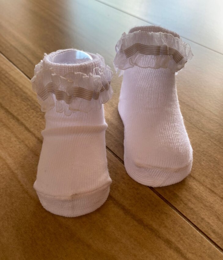 fernandaramoskids com br Meia Infantil Feminina Branca com Detalhe em Renda1