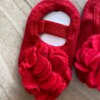 fernandaramoskids com br Meia Infantil Feminina Sapatilha Vermelha com Detalhe em Flor5
