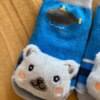 fernandaramoskids com br Meia Infantil Masculina Antiderrapante Azul com Gatinho4