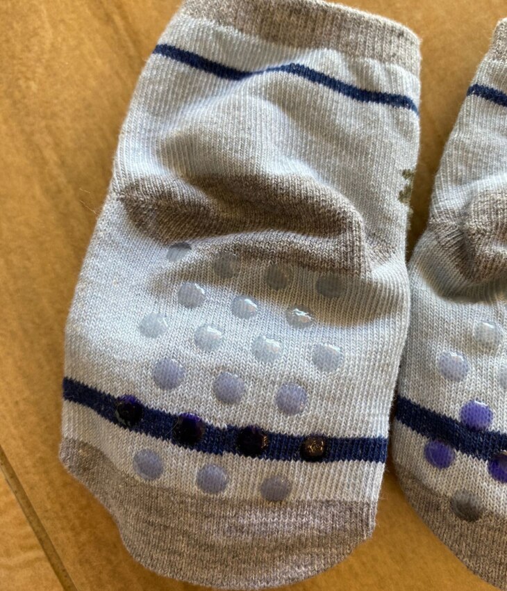 fernandaramoskids com br Meia Infantil Masculina Antiderrapante Azul com Ursinho de Óculos5