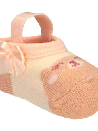 Meia Infantil Sapatilha Feminina Salmão Estampada Fernanda Ramos Kids