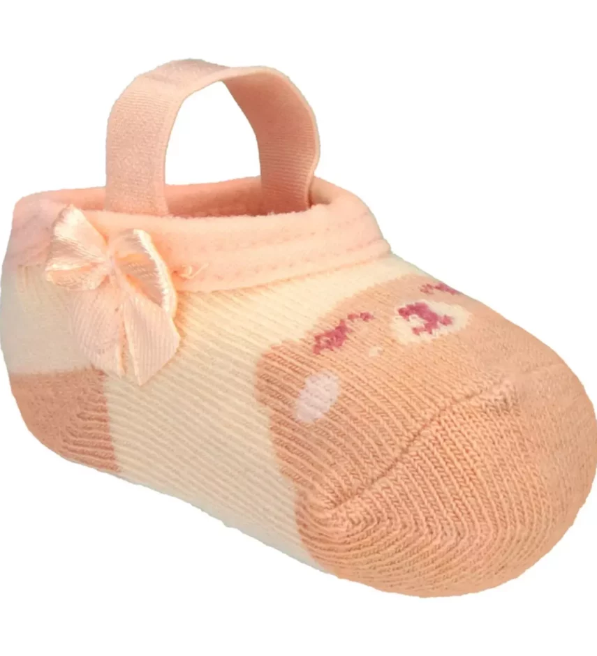 Meia Infantil Sapatilha Feminina Salmão Estampada Fernanda Ramos Kids