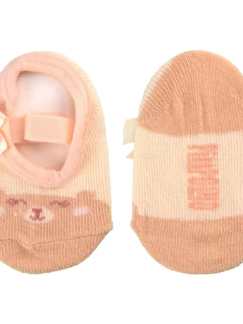 Meia Infantil Sapatilha Feminina Salmão Estampada Fernanda Ramos Kids