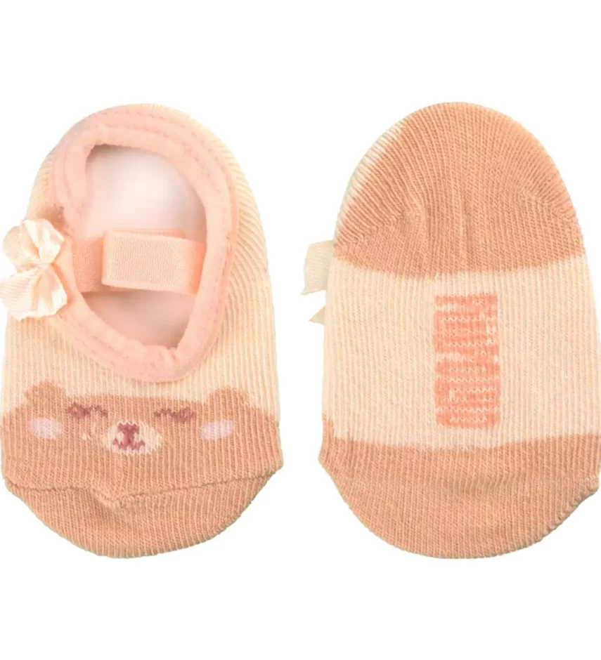 Meia Infantil Sapatilha Feminina Salmão Estampada Fernanda Ramos Kids