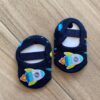 Meia Infantil Sapatilha Foguete Azul Marinho Fernanda Ramos Kids